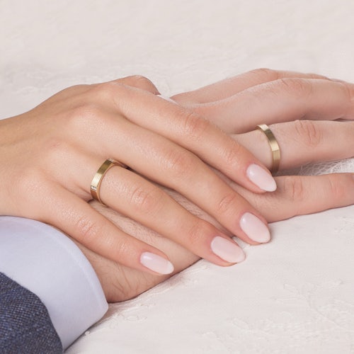 Obrączki ślubne: złote, płaskie, 3,6 mm